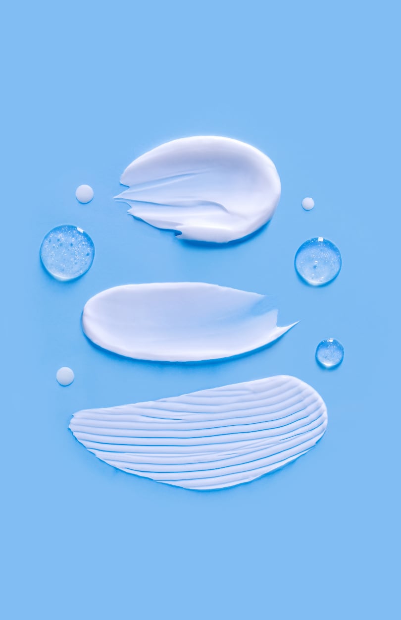Textura de crema cosmetica en forma de manchas