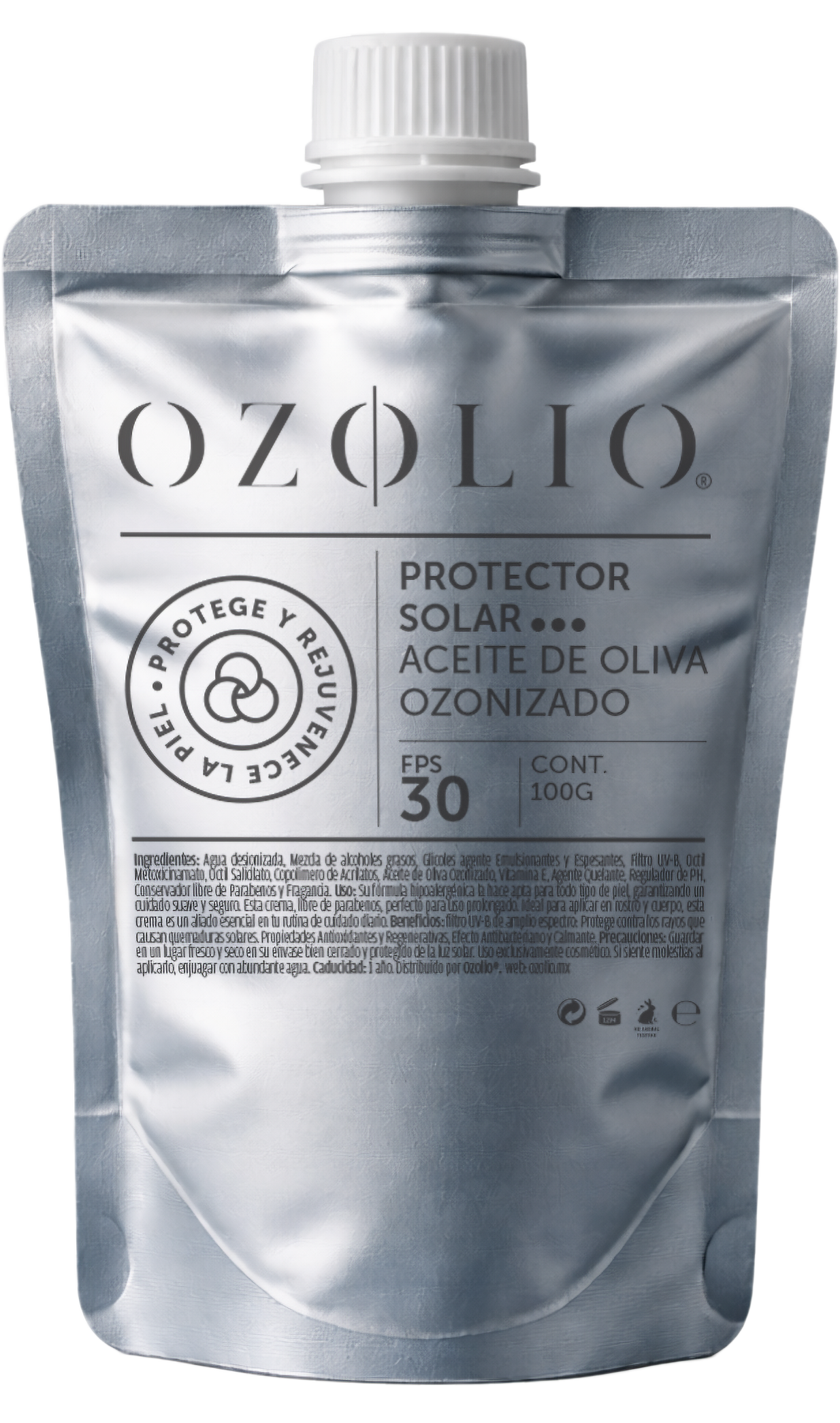 Protector solar con aceite ozonizado