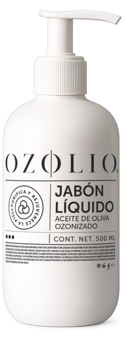 Jabón liquido con aceite de oliva ozonizado
